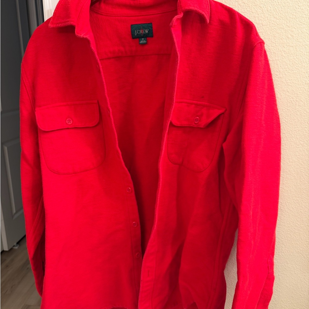 J. Crew Men's Bright Red Shirt Jacket
